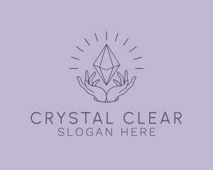 Minimalist Gem Crystal logo design