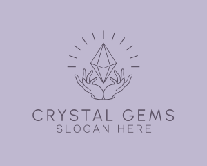 Minimalist Gem Crystal logo design