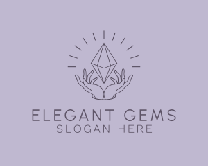 Minimalist Gem Crystal logo design