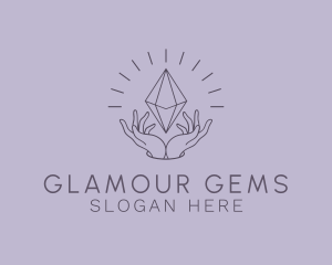 Minimalist Gem Crystal logo design