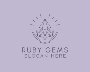 Minimalist Gem Crystal logo design