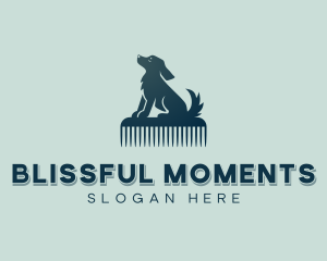 Dog Grooming Comb Logo