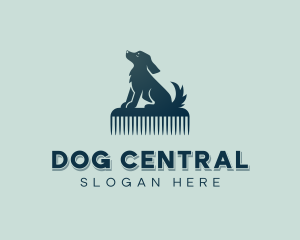 Dog Grooming Comb logo design