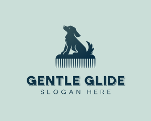 Dog Grooming Comb logo design