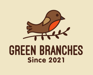 Sparrow Bird Branch logo design