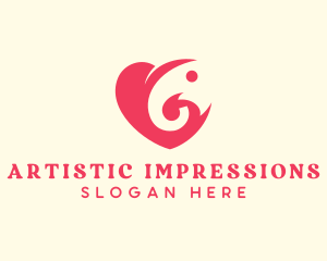 Pink Heart Elephant logo design