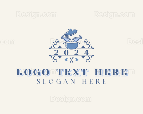 Cooking Pot Fish Restaurant Logo