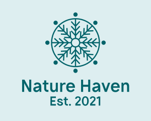 Nature Snowflake Pattern logo design