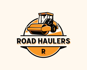 Construction Road Roller Machinery logo design