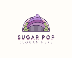 Natural Taro Cupcake logo design