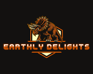 Triceratops Dinosaur Shield logo