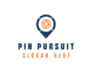 Camera Lens Location Pin logo
