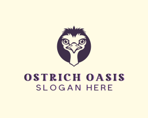 Ostrich Wild Animal logo
