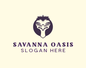 Ostrich Wild Animal logo design