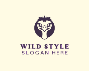 Ostrich Wild Animal logo design