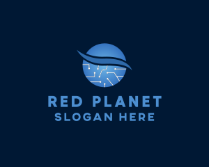 Tech Circuit Planet logo design