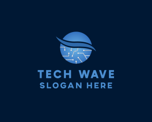 Tech Circuit Planet logo design