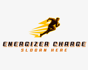 Lightning Marathon Athlete logo design