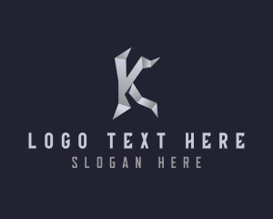 Gradient Origami Polygon Letter K logo