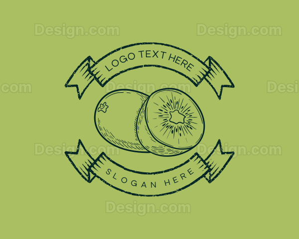 Kiwi Fruit Badge Logo