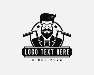 Hairdresser Hipster Beard logo