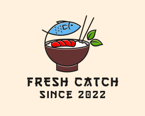 Fish Rice Bowl Food logo