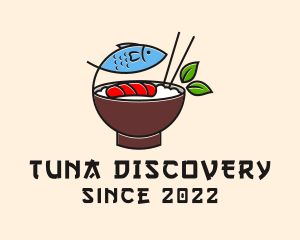 Fish Rice Bowl Food logo design