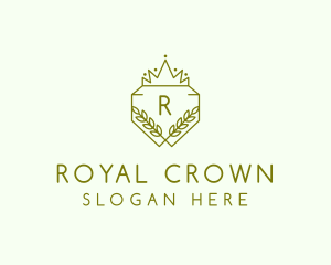 Crown Laurel Crest logo design