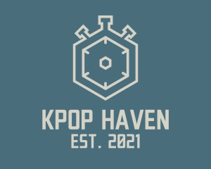 Hexagon Stopwatch Timer logo design