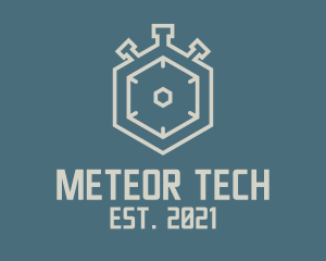 Hexagon Stopwatch Timer logo design