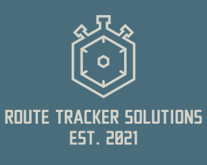 Hexagon Stopwatch Timer logo design