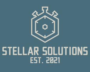 Hexagon Stopwatch Timer logo design