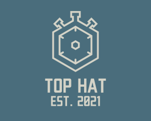 Hexagon Stopwatch Timer logo design