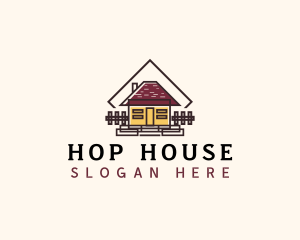 House Cabin Roofing logo design