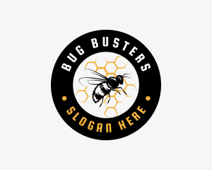 Bee Honeycomb Apiary logo design