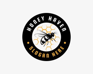 Bee Honeycomb Apiary logo design