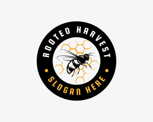 Bee Honeycomb Apiary logo design