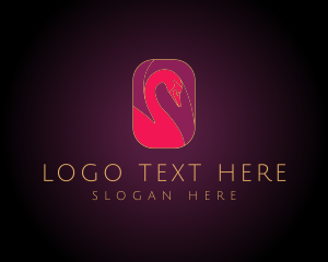 Red Luxury Elegant Swan logo