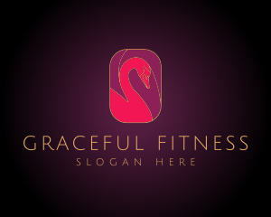Red Luxury Elegant Swan logo