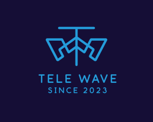 Blue Tech Letter TW logo design