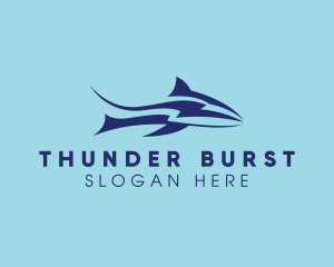 Lightning Thunder Shark logo design