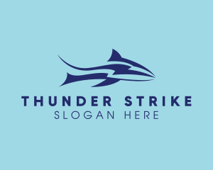 Lightning Thunder Shark logo design