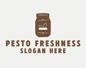 Brown Hipster Jar logo design