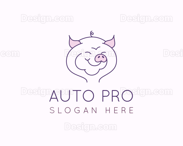 Line Art Pig Logo