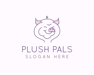 Line Art Pig  logo design