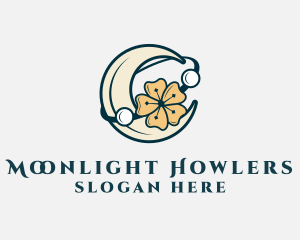 Flower Orbit Moon logo design