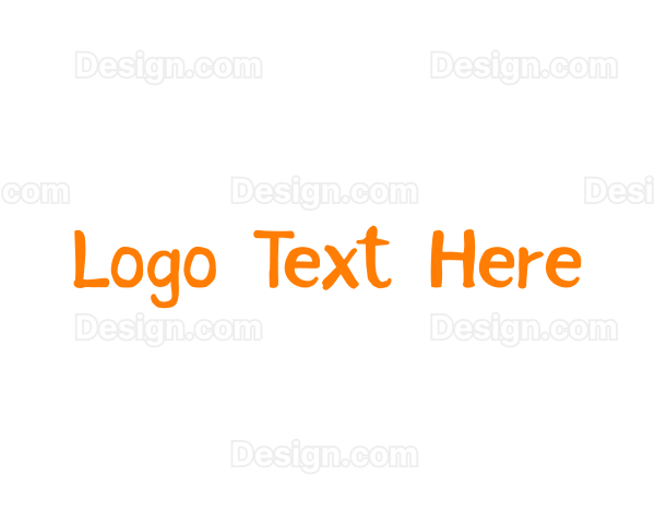 Child Handwriting Text Logo