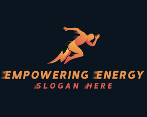 Lightning Human Sprinter logo design