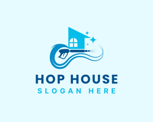 House Pressure Washer Sanitation logo design