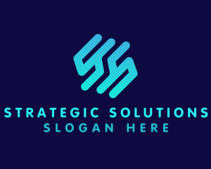 Blue Abstract Letter S logo design